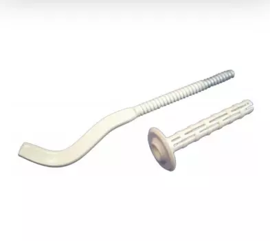 Кронштейн для радиатора ПрофСан штыревой плоский с дюбелем белый