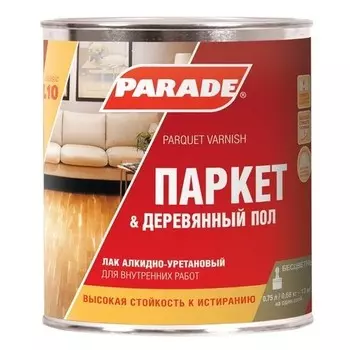 Лак алкидно-уретановый Parade Classic L10 Паркет &amp; Деревянный пол паркетный глянцевый 0.75 л