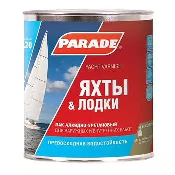Лак яхтный алкидно-уретановый Parade L20 Яхты &amp; лодки глянцевый 2.5 л