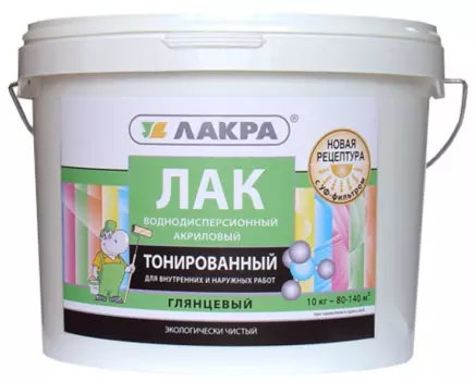 Лакра, 10 кг, Лак для дерева акриловый Тонированный глянцевый