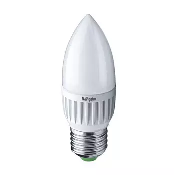 Лампа светодиодная 94 494 nll-c37-7-230-4k-e27-fr 7вт свеча 4000к бел. e27 560лм 176-264в navigator 94494