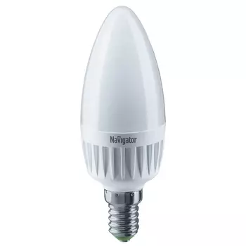 Лампа светодиодная Navigator 7 Вт E14 свеча С37 2700 К теплый свет 230 В матовая диммируемая