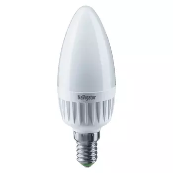 Лампа светодиодная Navigator 7 Вт E14 свеча С37 2700 К теплый свет 230 В матовая пошагово диммируемая