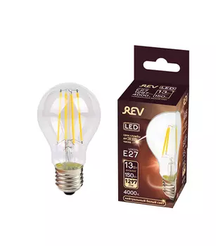 Лампа светодиодная REV 13 Вт Е27 филаментная груша A60 4000 К дневной свет 230 В