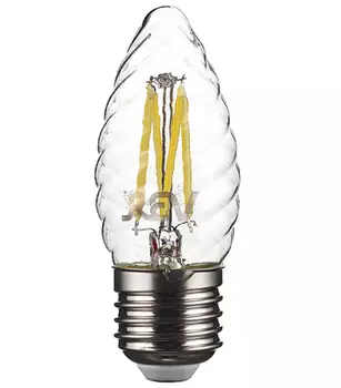 Лампа светодиодная REV 5 Вт Е27 филаментная свеча витая TC37 4000 К дневной свет 230 В