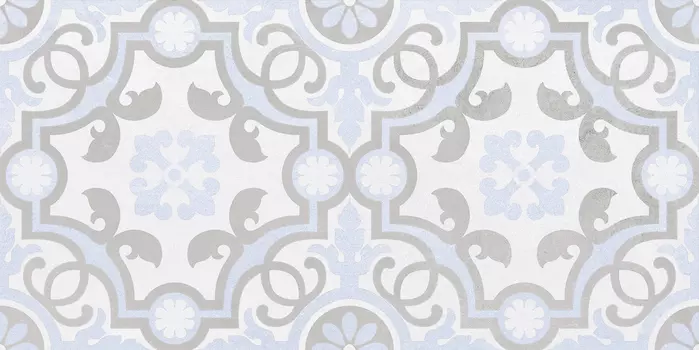 Плитка настенная Laparet Depo 34017 голубая с узором 25х50 см