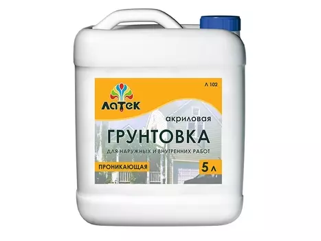 Латек Л 102, 1 л, Грунтовка проникающая акриловая