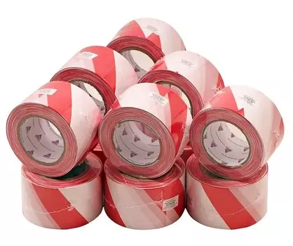 Лента оградительная Протэкт Эконом бело-красная 75 мм 250 м