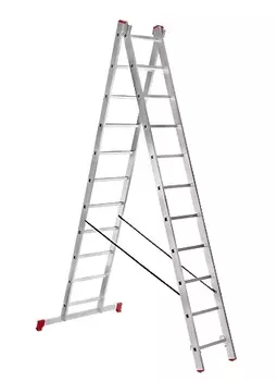 Лестница двухсекционная алюминиевая Inforce Л-02-10 10 ступеней