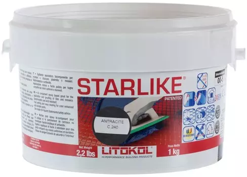 Litokol Litochrom Starlike C.240, 1 кг, Затирка эпоксидная