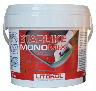 Litokol Starlike Monomix C.290, 2,5 кг, Затирка полиуретановая для узких швов