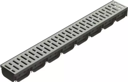 Лоток водоотводный Standartpark пластиковый с стальной оцинкованной решеткой Spark ЛВ-10.14.07-ПП 125х1000х72 мм