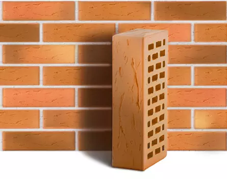 ЛСР М175 250х120х65 мм, Кирпич облицовочный одинарный рустик флэшинг (соломенный)