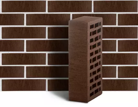 ЛСР М175 250х120х65 мм, Кирпич облицовочный одинарный тростник (темно-коричневый)