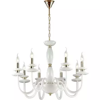 Люстра подвесная Odeon Light Capri 4187/8 белая с золотом E14 8х40W 220V