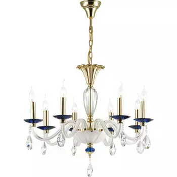 Люстра подвесная Odeon Light Elefi 4600/8 золото с синим E14 8х40W 220V