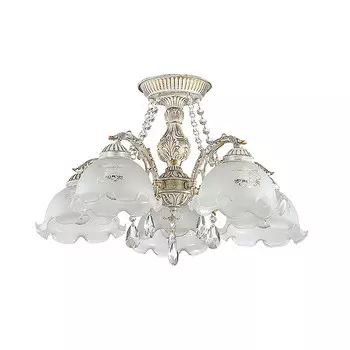 Люстра потолочная Lumion Casetta 3126/5C белая с золотой патиной E27 5х60W 220V