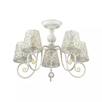Люстра потолочная Lumion Izidora 3465/5C белая с золотой патиной E14 5х60W 220V