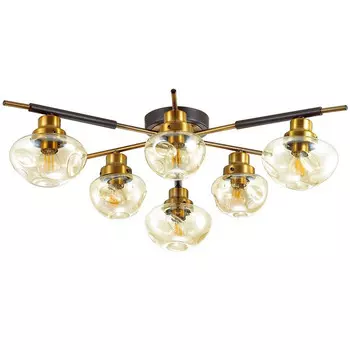 Люстра потолочная Lumion Yoshi 4405/6C коричневая/золотая E14 6х40W 220V