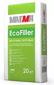 Магма EcoFiller 20 кг, Шпатлевка гипсовая финишная (белая)
