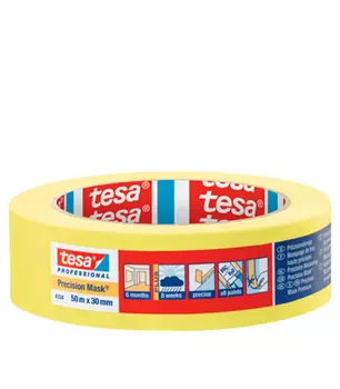 Лента малярная Tesa желтая четкий край