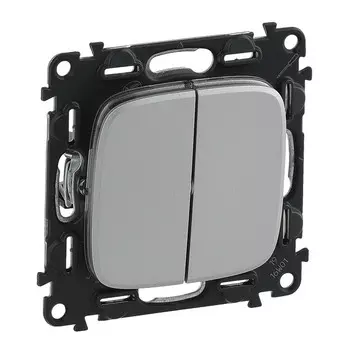 Механизм двухклавишного выключателя Legrand Valena Allure 752905 Алюминий