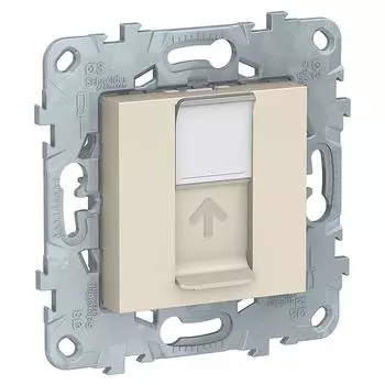 Механизм компьютерной розетки Schneider Electric Unica New NU541144 RJ45 оконечный одноместный бежевый