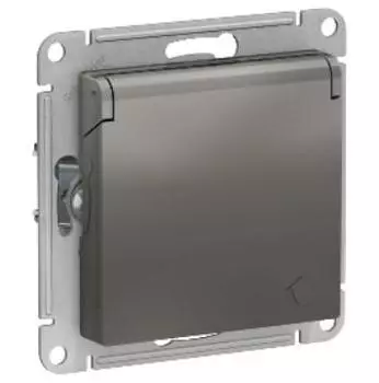 Механизм одноместной розетки Schneider Electric AtlasDesign ATN000946 сталь