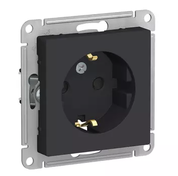 Механизм одноместной розетки Schneider Electric AtlasDesign ATN001045 черный