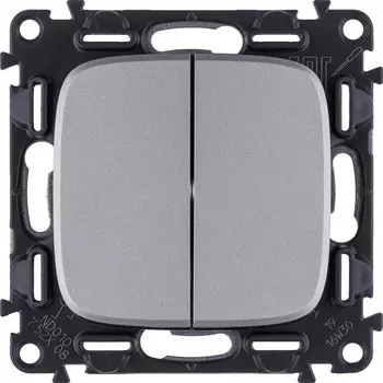 Механизм переключателя Legrand Valena Allure 752908 двухклавишный алюминий