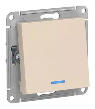Механизм переключателя Schneider Electric AtlasDesign ATN000263 одноклавишный с подсветкой бежевый