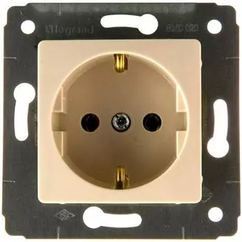 Механизм розетки Legrand Cariva 773759 одноместный с заземлением Слоновая кость