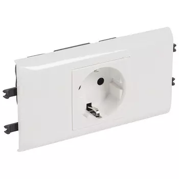 Механизм розетки Legrand Mosaic 077431 одноместный с заземлением и защитными шторками белый