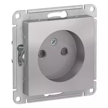 Механизм розетки Schneider Electric AtlasDesign ATN000349 одноместный без заземления с защитными шторками алюминий