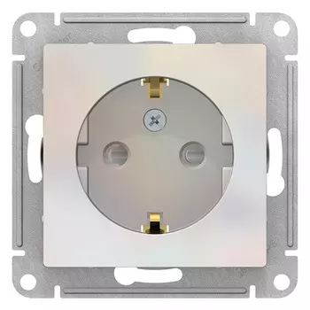 Механизм розетки Schneider Electric AtlasDesign ATN000445 одноместный с заземлением и защитными шторками жемчуг