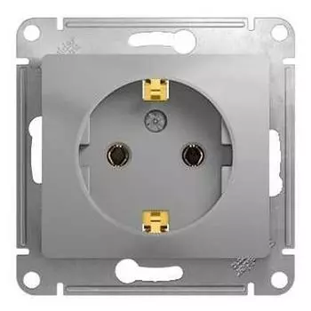 Механизм розетки Schneider Electric Glossa GSL000343 одноместный с заземлением алюминий