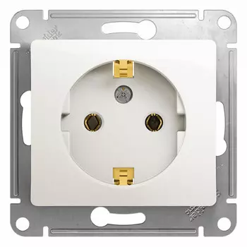Механизм розетки Schneider Electric Glossa GSL000643 одноместный с заземлением перламутр