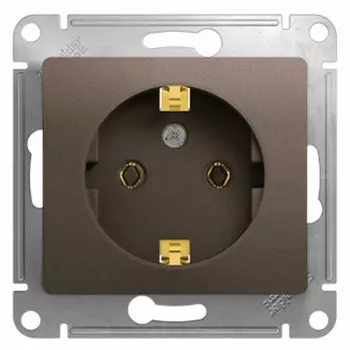 Механизм розетки Schneider Electric Glossa GSL000843 одноместный с заземлением шоколад