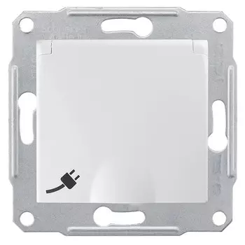 Механизм розетки Schneider Electric Sedna SDN3100321 одноместный с заземлением и защитными шторками с крышкой белый