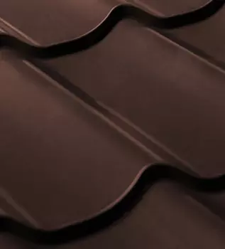 Металлочерепица СуперМонтеррей коричневая 1.18х1.15 м 0.4 мм