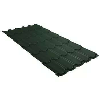 Металлочерепица Grand Line Kvinta Plus Velur20 Ral 6020 резка