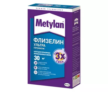 Metylan Флизелин Ультра Премиум 250 г, Обойный клей для флизелиновых обоев,