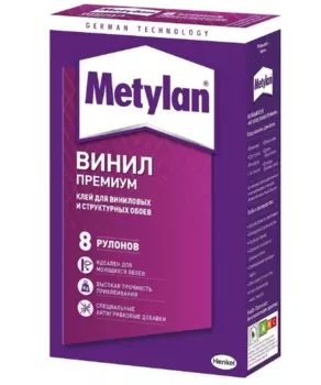 Metylan Винил Премиум 250 г, Обойный клей без индикатора для виниловых обоев,
