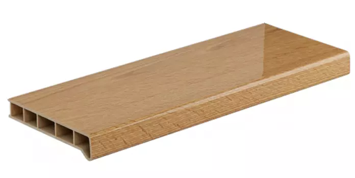 Moeller (светлый дуб глянцевый), 45 см, Подоконник ПВХ