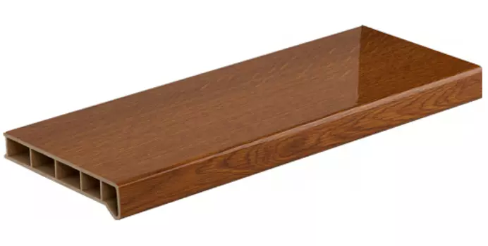 Moeller (золотой дуб глянцевый), 35 см, Подоконник ПВХ