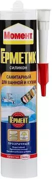 Момент 280 мл, Герметик силиконовый санитарный для ванной и кухни (прозрачный)