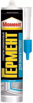 Момент Гермент 280 мл, Герметик силиконовый для окон и стекла (белый)