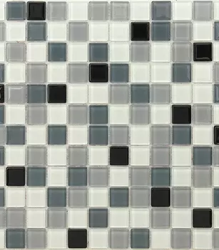 Мозаика стеклянная Caramelle Galantus серая глянцевая 298х298х4 мм
