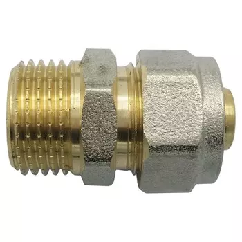 Муфта латунная Aquasfera 7001-07 Дн 32 мм 1 дюйм с наружной резьбой