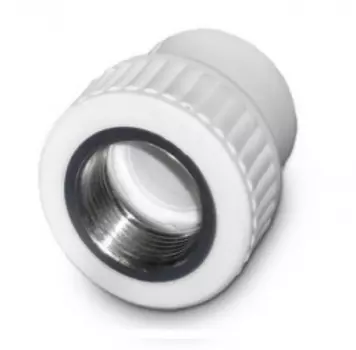 Муфта Политэк 20х1/2" комбинированная внутр. резьба для полипропиленовых труб под сварку цвет белый